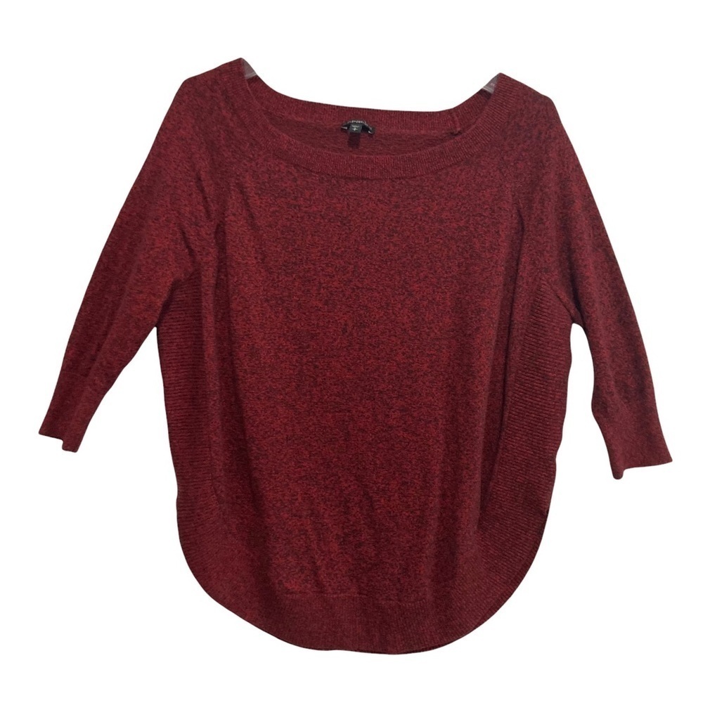 Express Knit Top 3/4 Sleeve Rounded Hemline Size Small